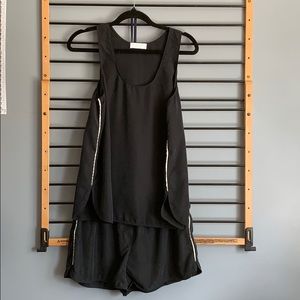 Everlane silk tank and shorts loungewear set